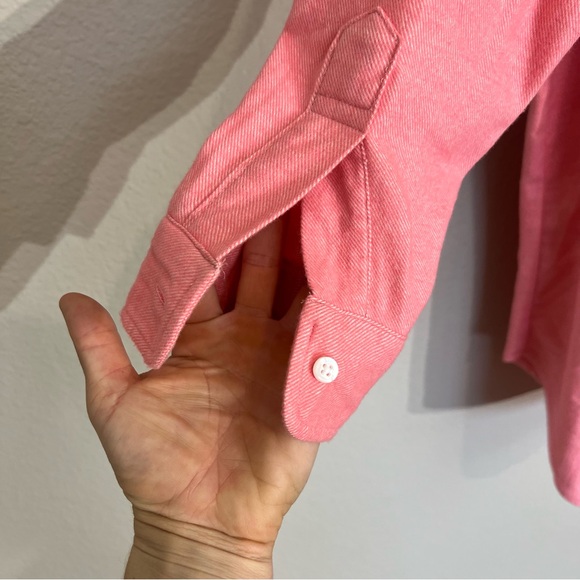New Frank & Eileen Shirley oversized Italian flannel shirt pink herringbone M - Picture 14 of 16
